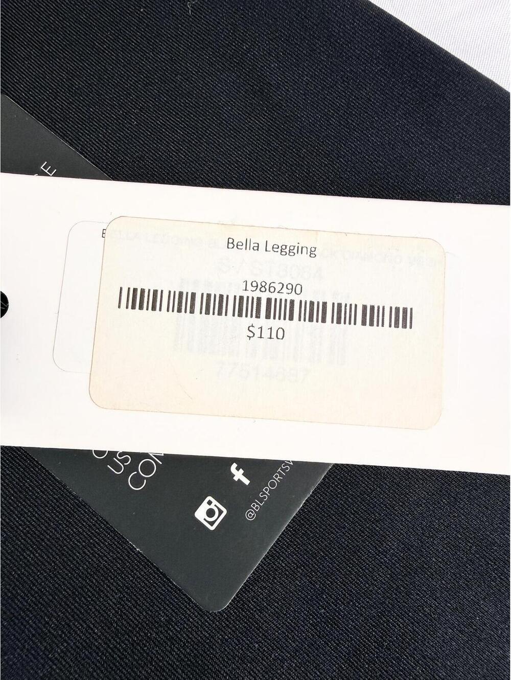 Body Language Bella Legging NWT Black Mesh Panel Leggings Size S - Picture 4 of 4